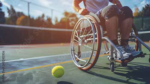 disabled tennis candid generated ai closeup user of wheelchair a image playing