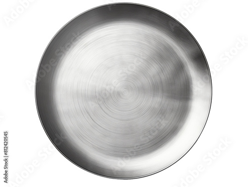 silver metal plate isolated on transparent background