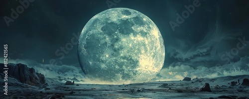 A haunting image of a livershaped moon illuminating a dark landscape, symbolizing the silent threat of hepatitis