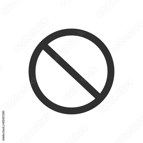 黒い丸に斜線のマーク - 通行止め･禁止･規制、反対、ネジのアイコンのイメージ素材 - no sign