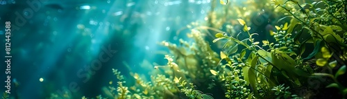 Sustainable Seaweed Farming in Ocean Waters Renewable Underwater Agriculture with Green and Blue Hues