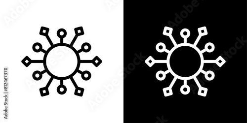 Connectivity Graph Icon Set. Network Distribution Symbol. Group Connection Sign. Central Network Icon.