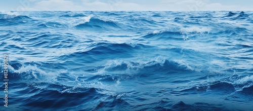 A detailed copy space image of rippled sea water showcasing the mesmerizing pattern of ocean waves