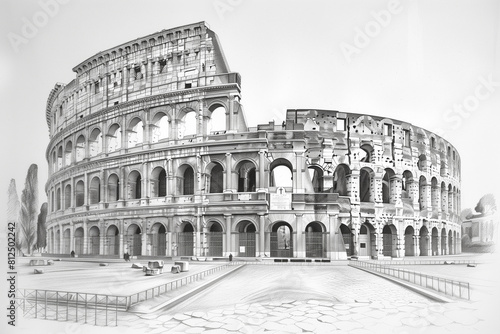 Colosseum abstract sketch hand drawn
