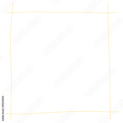 黄色の手描きの格子フレーム