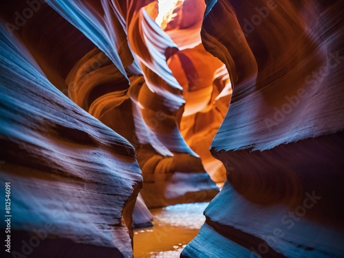 CG depiction of Antelope Canyon's splendor, Smooth lines, vibrant colors, and enchanting light.
