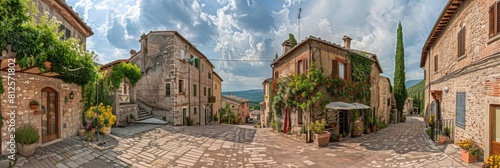 Scenic Views of Corciano, a Charming Village in Italy's Umbria Region, Featuring Quaint Alleys