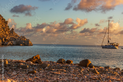 Peaceful beach in Saint Barthelemy (St. Barts, St. Barth) Caribbean