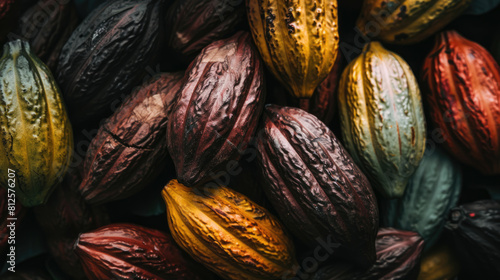 Aromatic cocoa beans as background