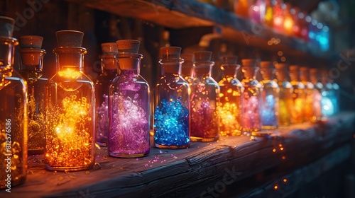 colourful bottles decoration pease 