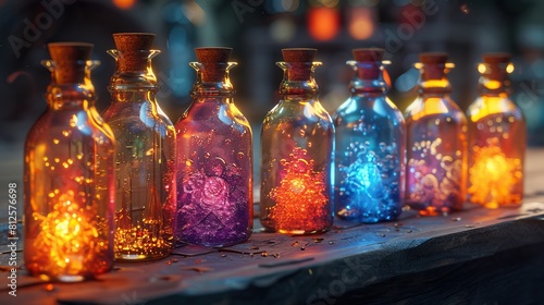 colourful bottles decoration pease 