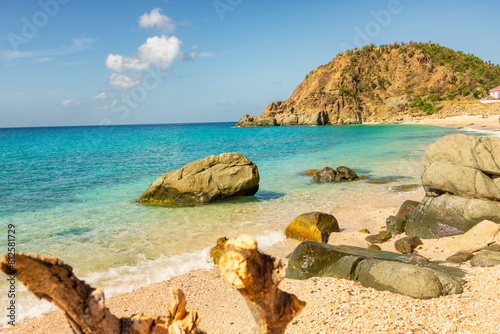 Peaceful beach in Saint Barthelemy (St. Barts, St. Barth) Caribbean