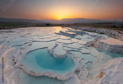 A view of the Thermal Pools at Pamukkale in Turkey