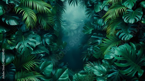 Vivid tropical foliage backdrop featuring a splendid variety of colorful and vibrant leaves