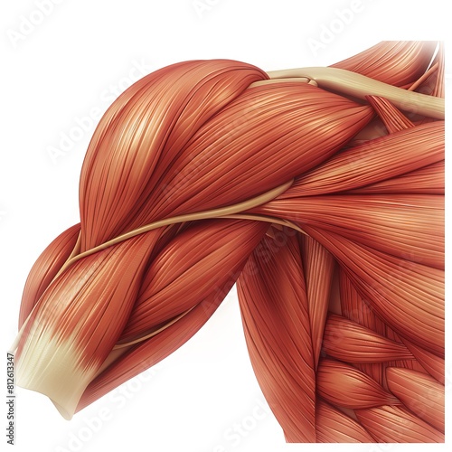 The detailed human shoulder and arm muscle anatomy