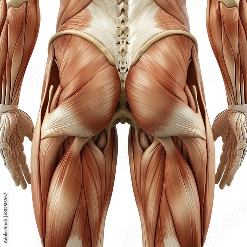 The human muscular system, with muscles labeled in Latin