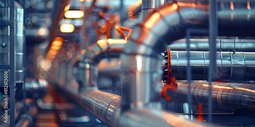 Futuristic Factory: Pipes and Valves | High-Tech Production Line: Industrial Efficiency 