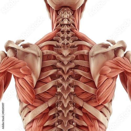 This is a detailed diagram of the back muscles and spine.