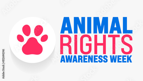 June is Animal rights awareness week background template. Holiday concept. use to background, banner, placard, card, and poster design template with text inscription and standard color.