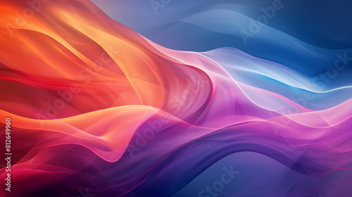 A smooth, colorful wavy background with a dark blue gradient at the bottom and vibrant colors like reds, oranges, pinks, purples