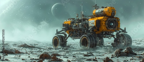 Amidst the vast expanse of space, a robotic rover embarks on an odyssey of exploration, traversing distant planets with unwavering determination.