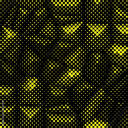 yellow and black coloured polka dot half-tone design