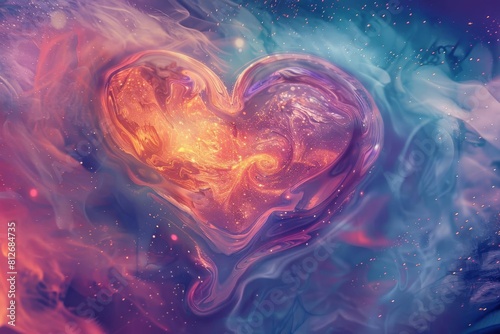 ethereal heart symbolism metaphysical cosmic love connection dreamy concept illustration