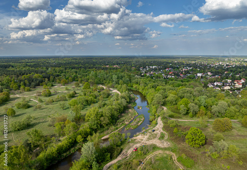 The Świder River on a clear spring day, Otwock area, Masovia, Poland