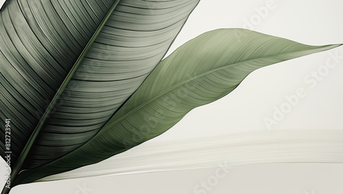 Sunny Tropics: Summer Background Featuring Bright Green Banana Leaves