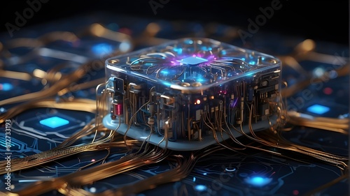 The electronic cyberbrain and neural circuit in a quantum computing system, which fuse human intelligence with state-of-the-art technological capabilities to create artificial intelligence systems tha