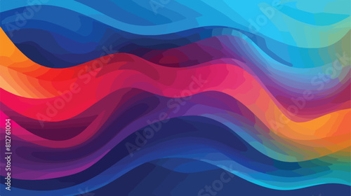 Abstract background with rainbow wave and liquid ne