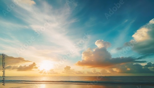 natural background of the colorful sky and cloud during the time sunrise and sunset