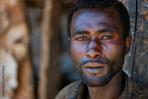 Burkina faso informed man, close-up portrait, professional photoshoot 