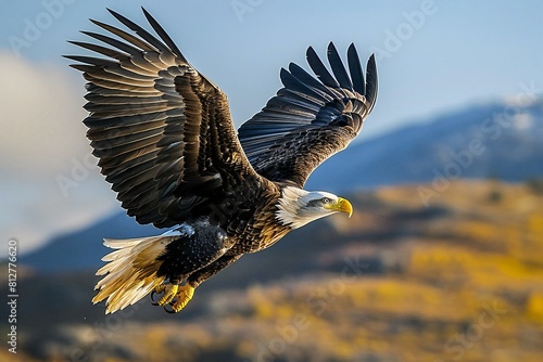 Adult Bald Eagle in flight, Alaska, USA, Haliaeetus leucocephalus