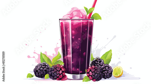 Black currant smoothie - summer cool drink with ble