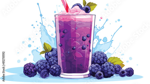 Black currant smoothie - summer cool drink with ble
