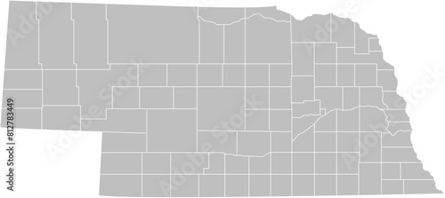 Nebraska state of USA. Nebraska territory. States of America territory on white background. Separate states. Vector illustration