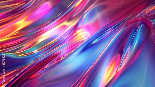 Abstract light emitter glass with iridescent neon vivid gradient wave texture. Great for banners, backgrounds, wallpapers, headers, posters, and covers.