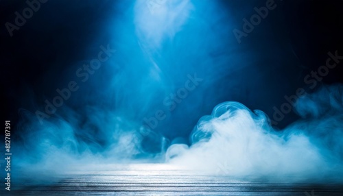 abstract blue mist studio background