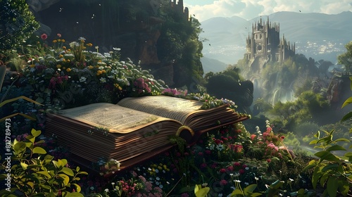 Enchanted Storybook Castle Nestled in Lush Fairytale Landscape