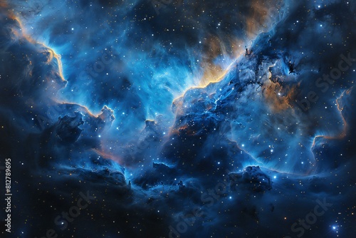 Featuring a the nebula has been placed in the blue light, high quality, high resolution