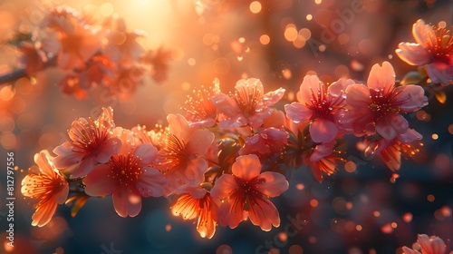Enchanting Blossoms Radiating Vibrant Beauty in a Serene Springtime Garden