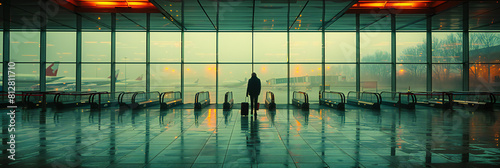 Solitary Traveler at the Airport