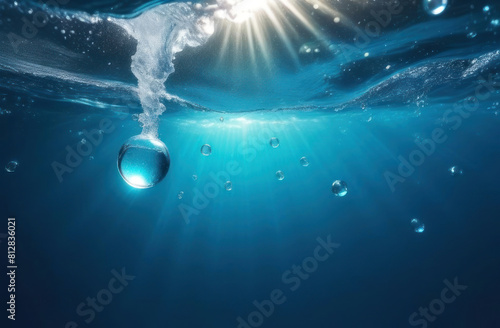 Underwater bliss captured in a serene image showcasing the dance of air bubbles