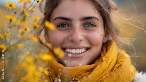 Radiant Smile Captures Joyful Moments in Nature s Vibrant Embrace