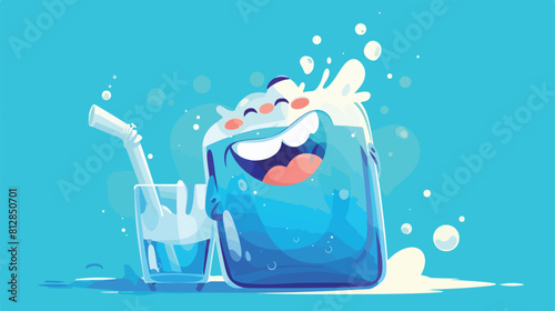 Cute and funny dental mouthwash mouth rinse charact