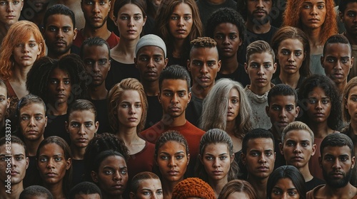 Cultural diversity. Multi ethnic people with different cultures, ages, genders, personalities, colors, styles. Multiracial group, global population, world population day.