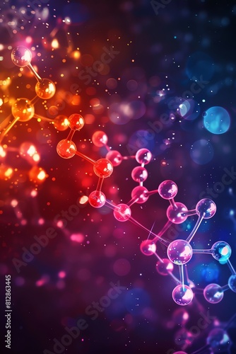 An Abstract science background with atoms and molecules, illustration of molecular structure for backdrop