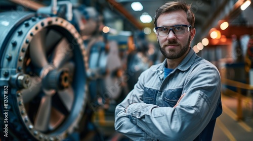 portrait of Electric Motor and Switch Assembler Repairer, who Test, repair, rebuild, and assemble electric motors, generators, and equipment hyper realistic 