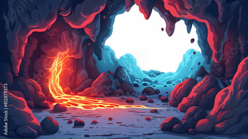 Discover the Intriguing World of Lava Tubes and Caves: Exploring Mysterious Underground Formations in Isometric Flat Design